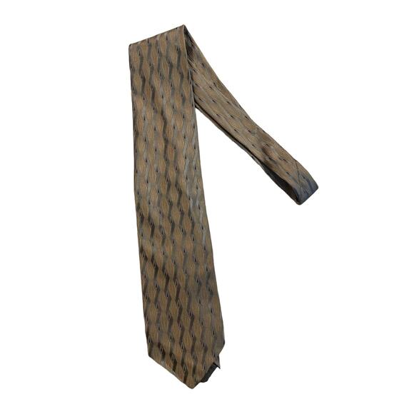 Men’s Fratelli Moda 100% Silk Tie Gray Gold - Picture 1 of 4